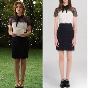 Size 3 Sandro black & white lace dress